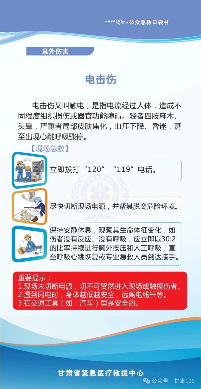 把急救知识装进口袋丨电击伤的现场急救